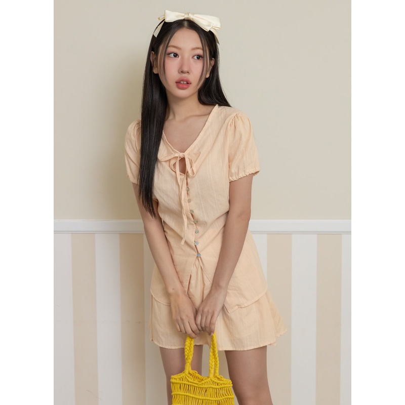 Summer Puff Sleeve Midi Blouse OY424