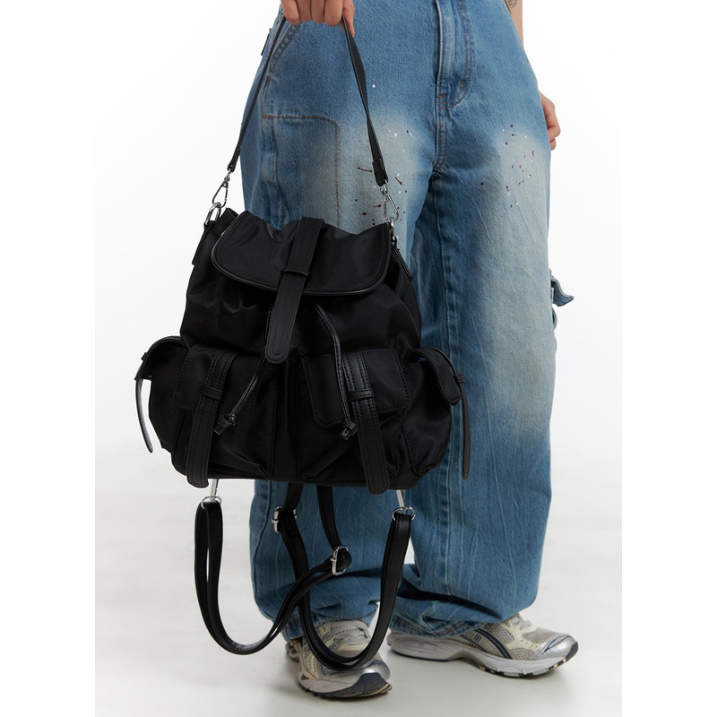 Twin Pocket Backpack CU410|Black|Pink|One Size