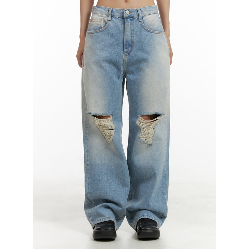 Urban Washed Ripped Baggy Jeans CU405