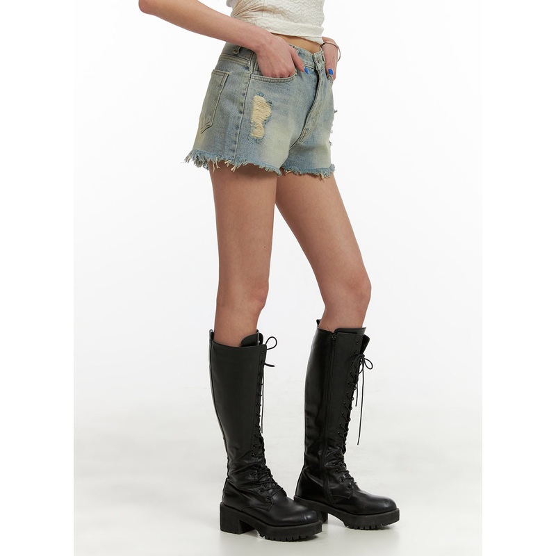 Vintage Ripped Denim Shorts CY431