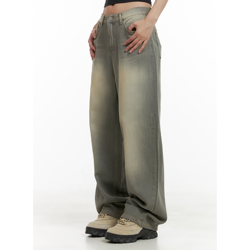Washed Baggy Denim Jeans CU404