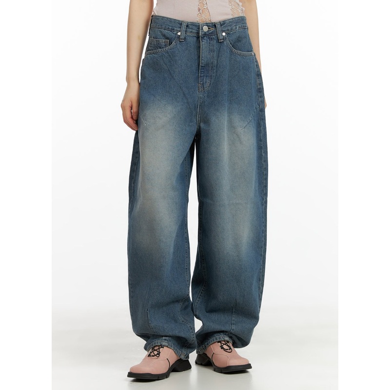 Washed Denim Baggy Jeans CY428