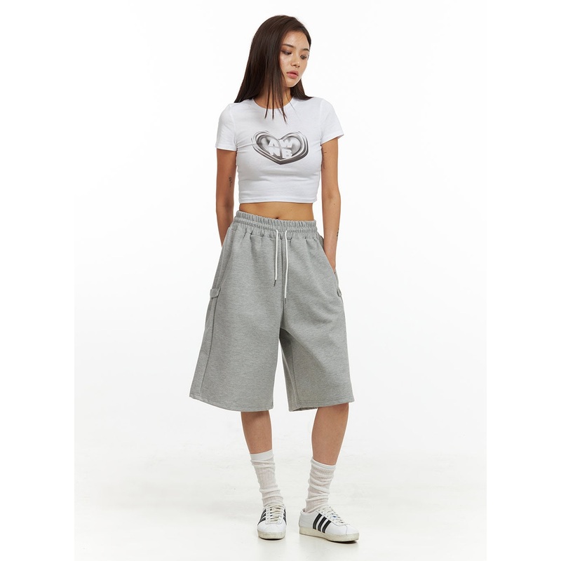 Cotton Cargo Sweat Shorts IU419