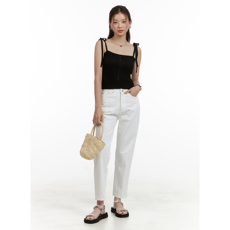 Cotton Crop Straight Fit Pants OU413