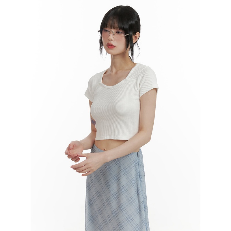 Cotton Crop Tee CU413|White|Black|Dark gray|S/M