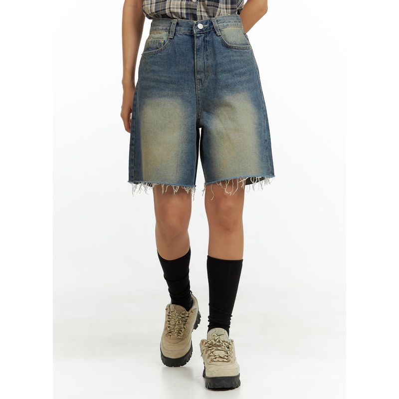 Distressed Denim Shorts CU420|Dark blue|Light blue|S|M|L