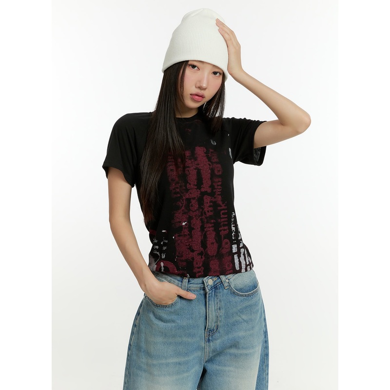 Graphic Lettering Crop Tee CU426