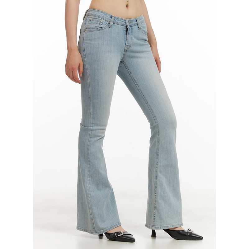 Low Waist Slim Fit Bootcut Jeans CU424