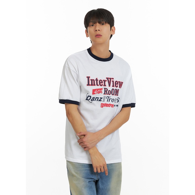 Men’s Contrasting Graphic T-Shirt IU419