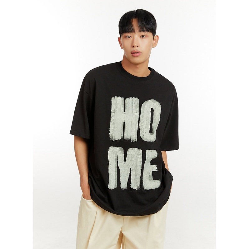 Men’s Cotton Lettering Oversize T-Shirt IU426