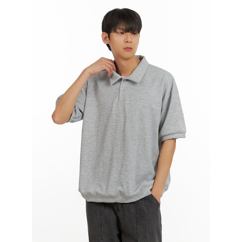 Men’s Cotton Polo Top (Gray) IU418