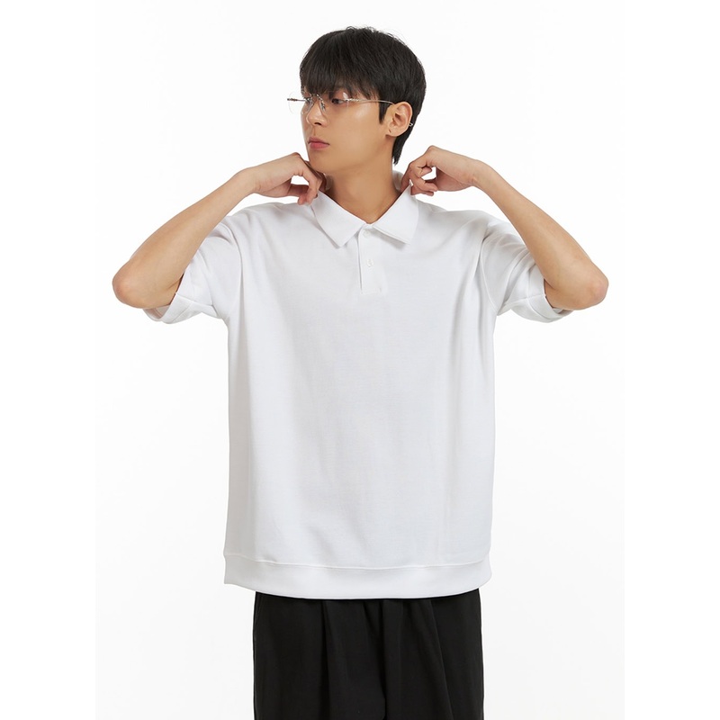 Men’s Cotton Polo Top (White) IU418