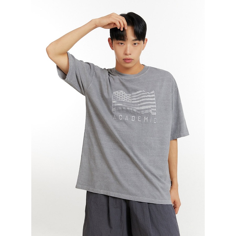 Men’s Graphic Lettering T-Shirt IU427