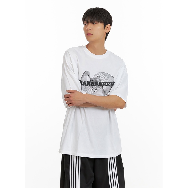 Men’s Graphic T-Shirt IU419|White|Black|M/L