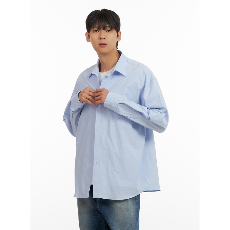 Men’s Oversized Cotton Buttoned Shirt IU418