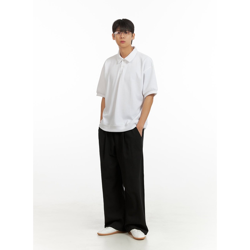 Men’s Pintuck Wide Leg Trousers IU418