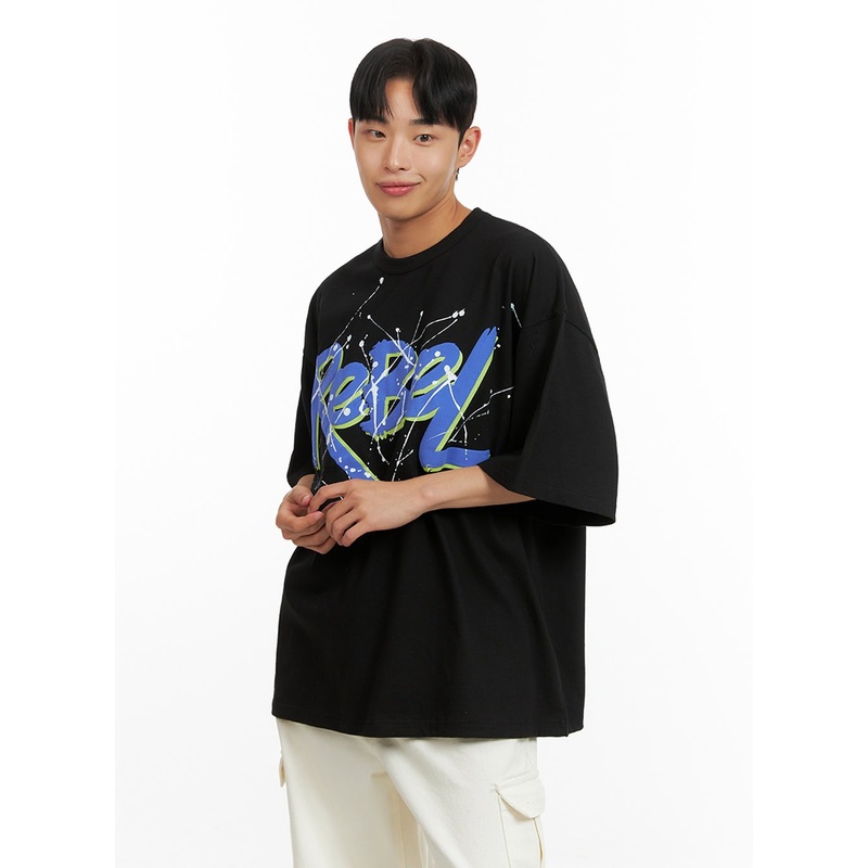Men’s Rebel Oversized Graphic T-Shirt IU412