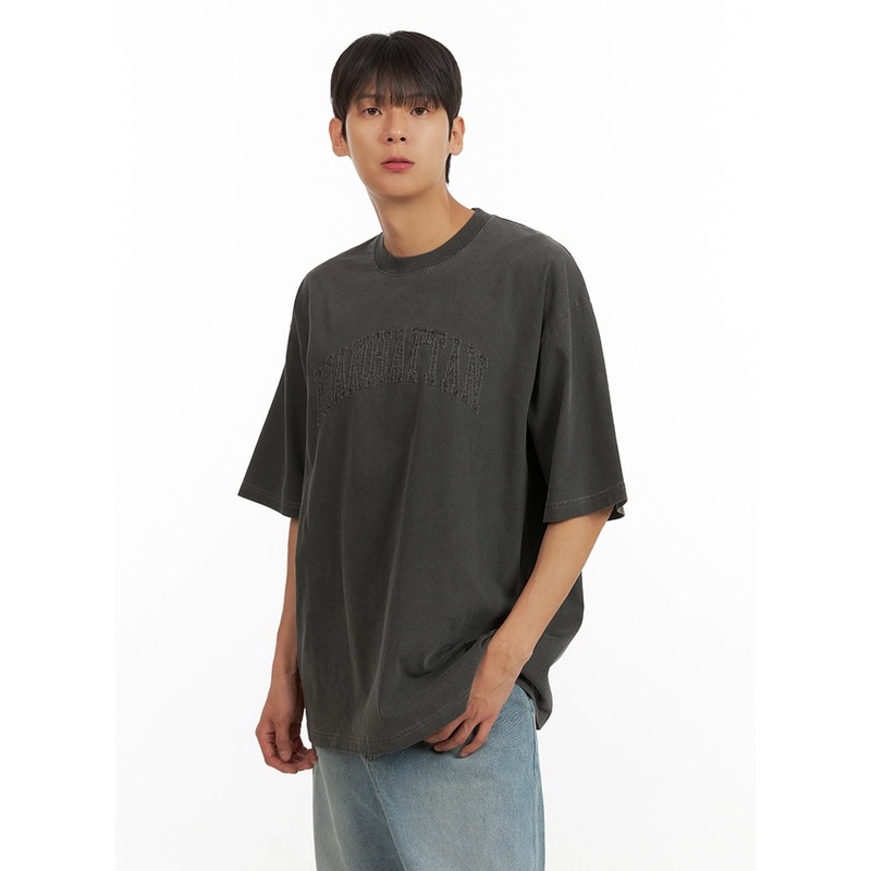 Men’s Stitched Lettering T-Shirt IU419