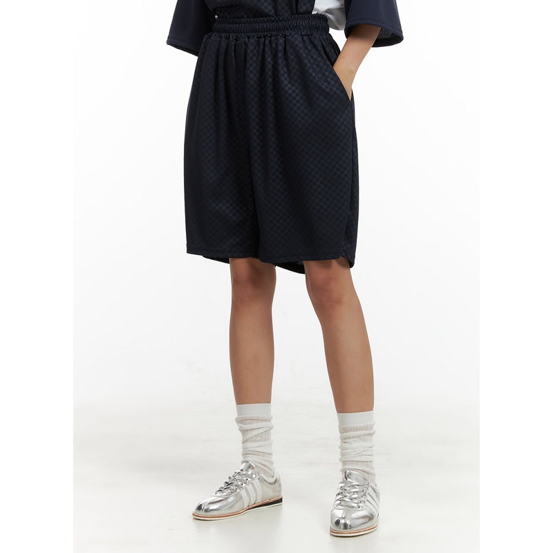 Mesh Oversized Shorts CU414|Dark blue|Black|S/M
