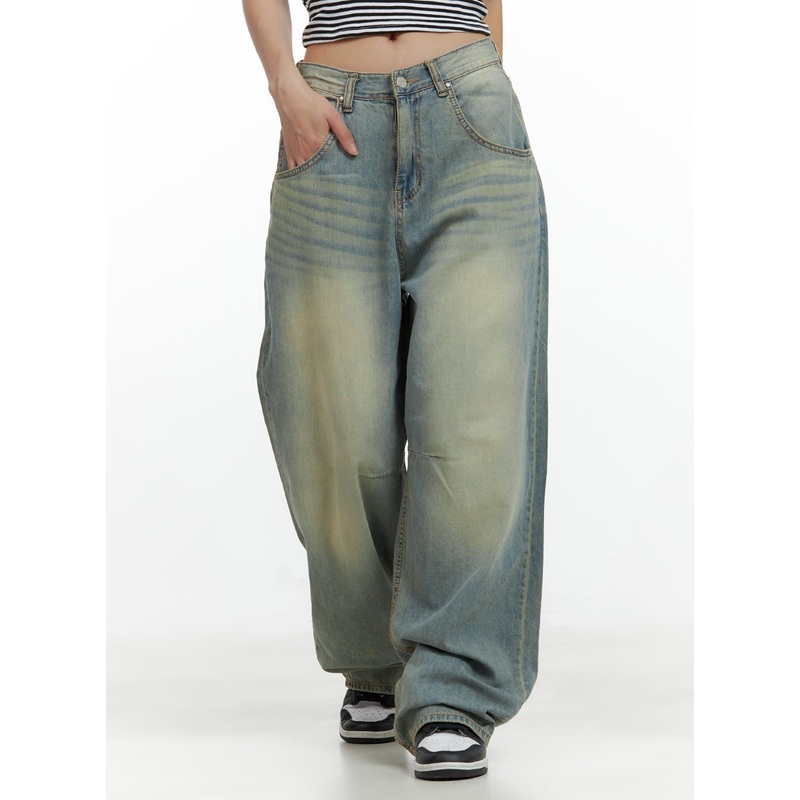 Relaxed Wide-Leg Jeans CU420|Blue|S|M|L