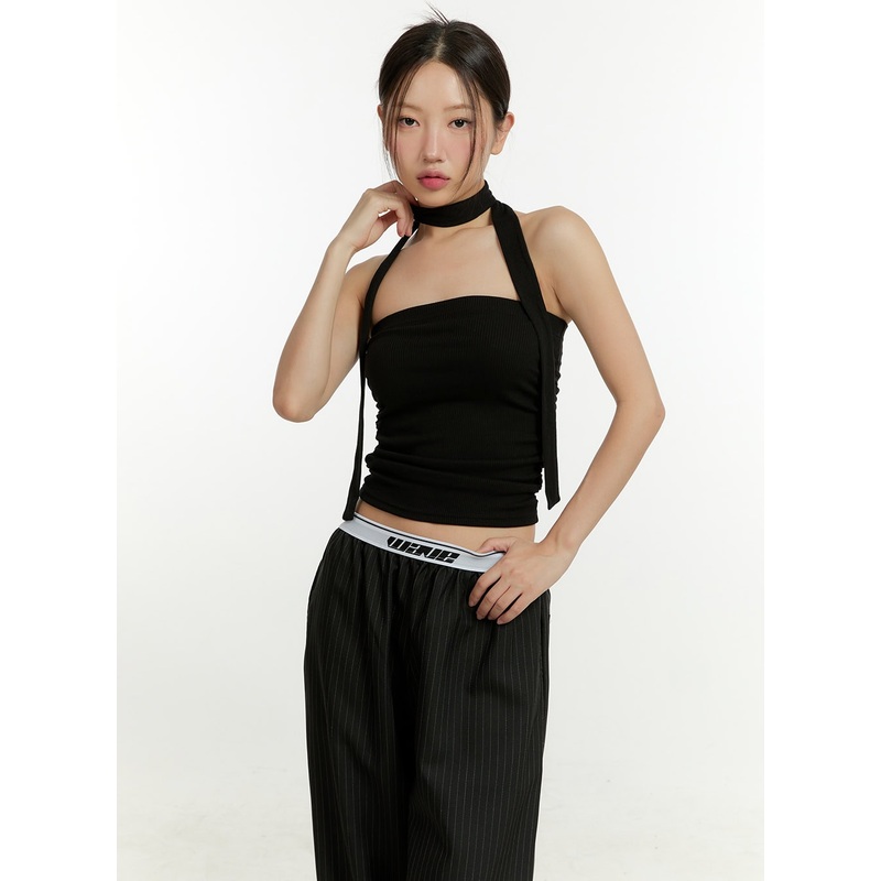 Shirred Tube Top with Thin Scarf Set CU426