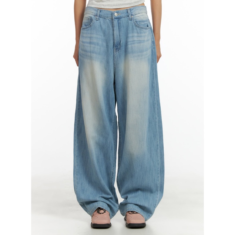 Washed Comfort Baggy Jeans CU414