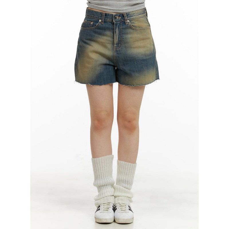 Washed Cotton Shorts CU424|Blue|S|M|L