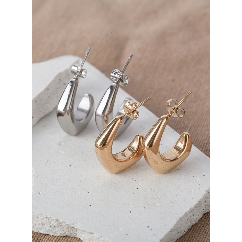 Angled Curved Bold Earrings IL404