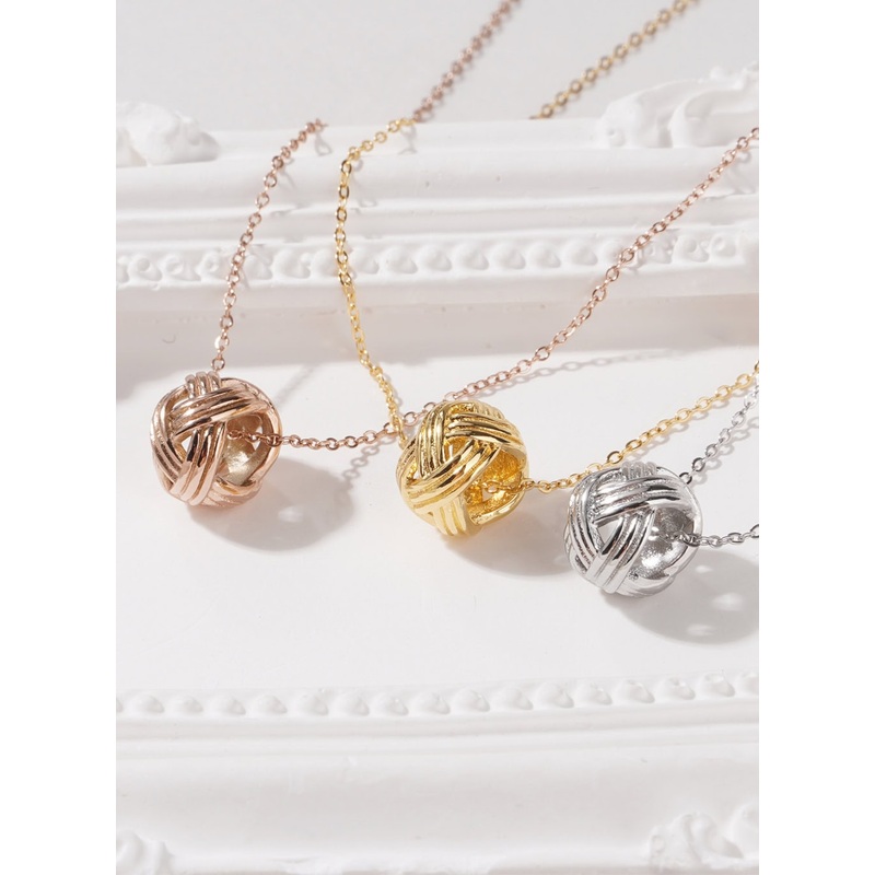 Ball of Yarn Necklace IL405|Gray|Yellow|Pink|One Size