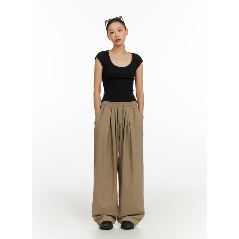 Banded Wide Leg Trousers IL409