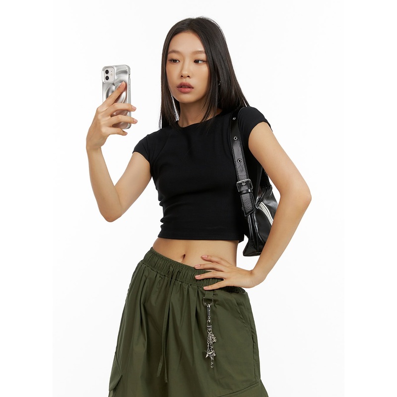 Basic Cotton Spice Crop Top IL409