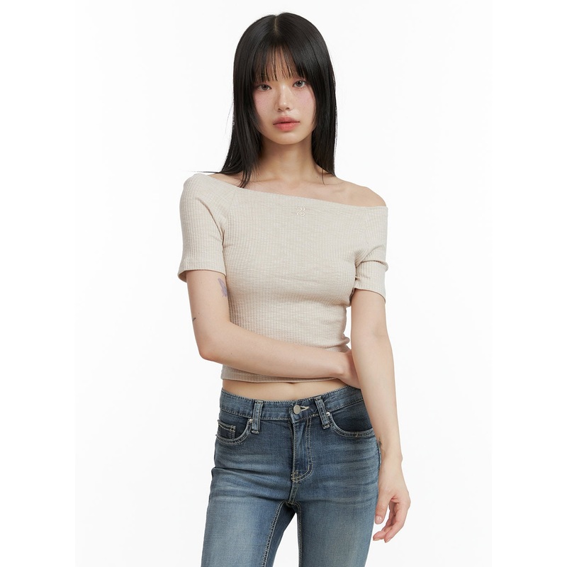 Basic Off Shoulder Crop Top CL403