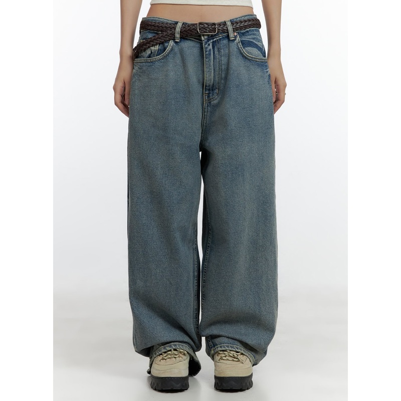 Dark Washed Baggy Jeans CL410|Blue|S|M|L