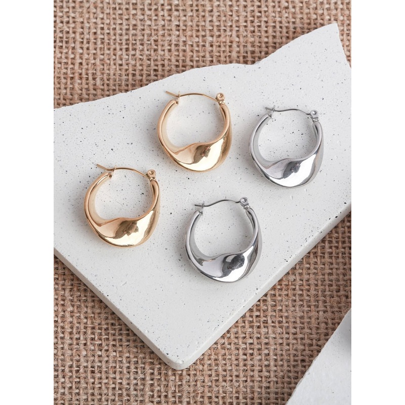 Flow Bold Earrings IL404|Gray|Yellow|One Size