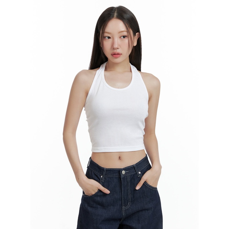 Halterneck Crop Tank Top OL401