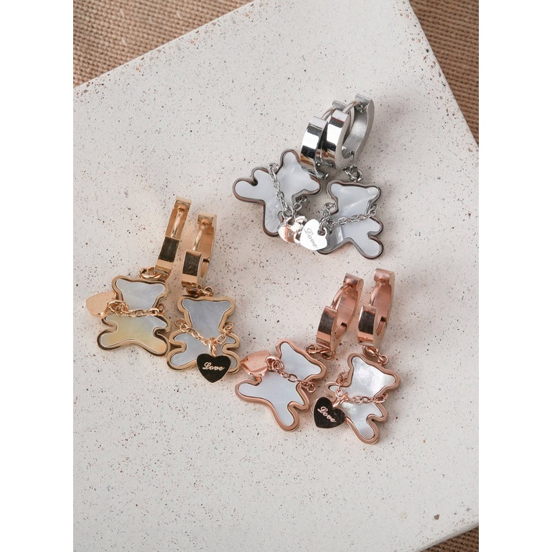 Heart Necklace Bear Ring Earrings IL404