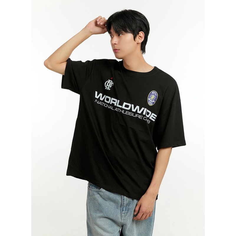 Men’s Cotton Lettering Loose Fit T-Shirt IL412
