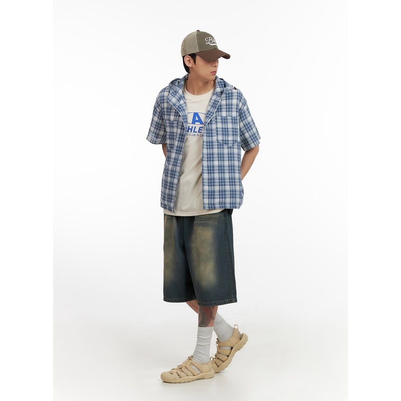 Men’s Denim Washed Shorts (Blue) IL404