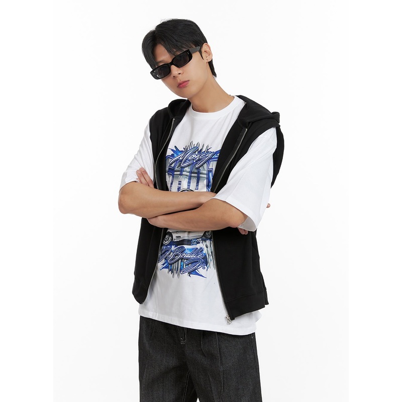 Men’s Hooded Zip-Up Vest IL404