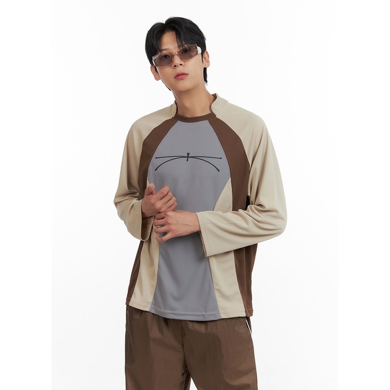 Men’s Nylon Raglan Graphic Long Sleeve IL403