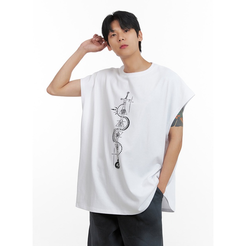 Men’s Oversize Graphic Sleeveless IL403