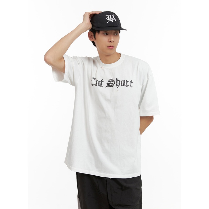 Men’s Oversized Lettering T-Shirt IL404