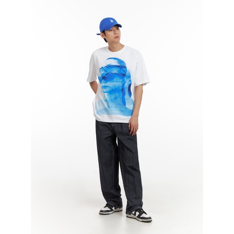 Men’s Pintuck Straight Leg Jeans IL404