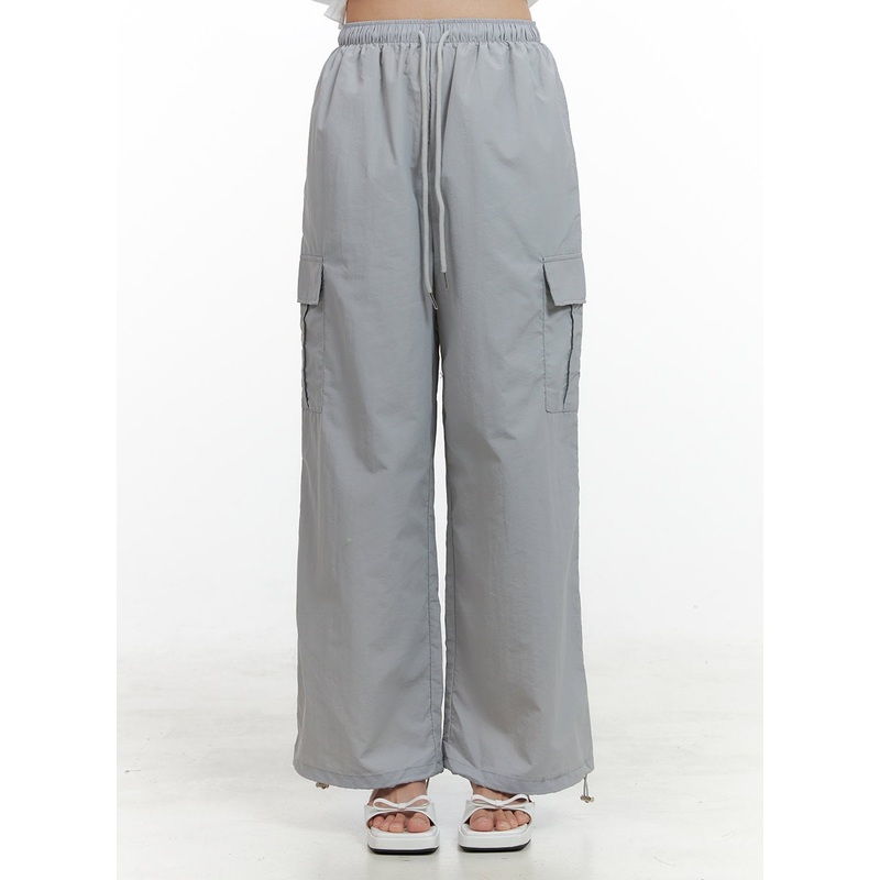 Nylon Cargo Pocket String Pants OL411