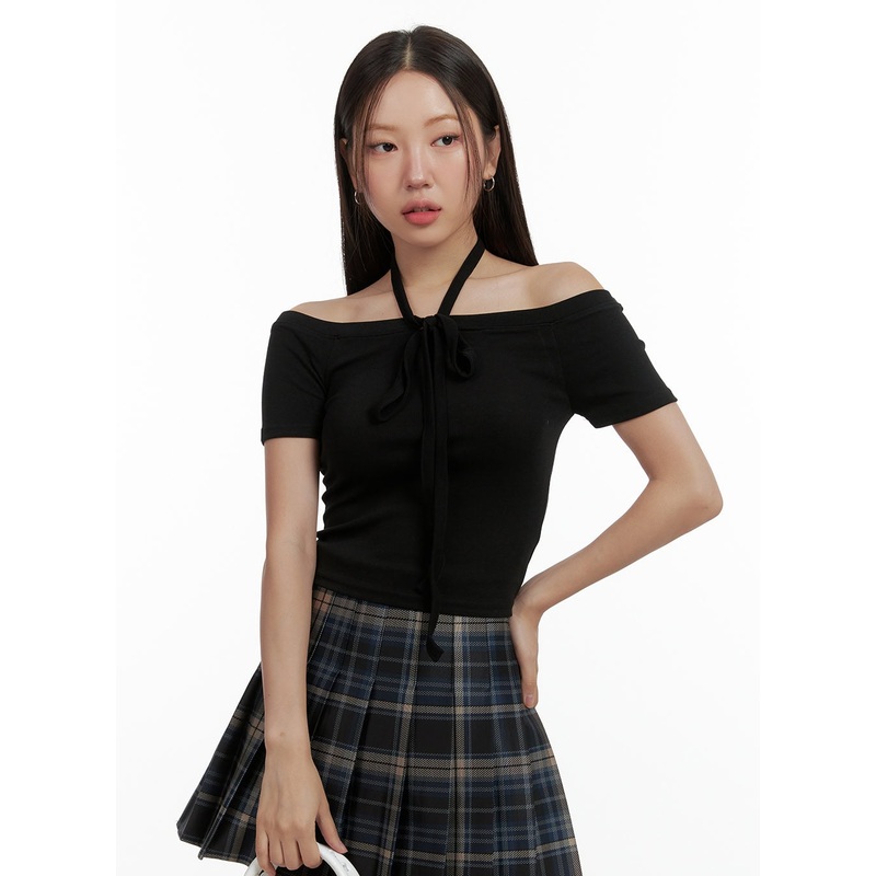 Off Shoulder Strap Halter Top OL401