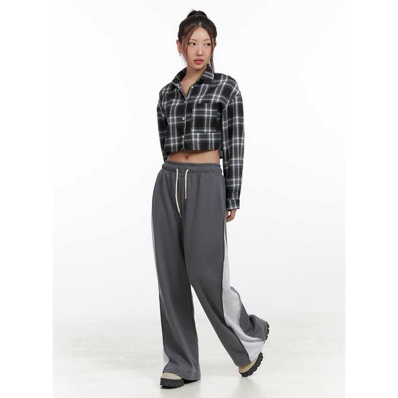 String Color Block Sweatpants OL408