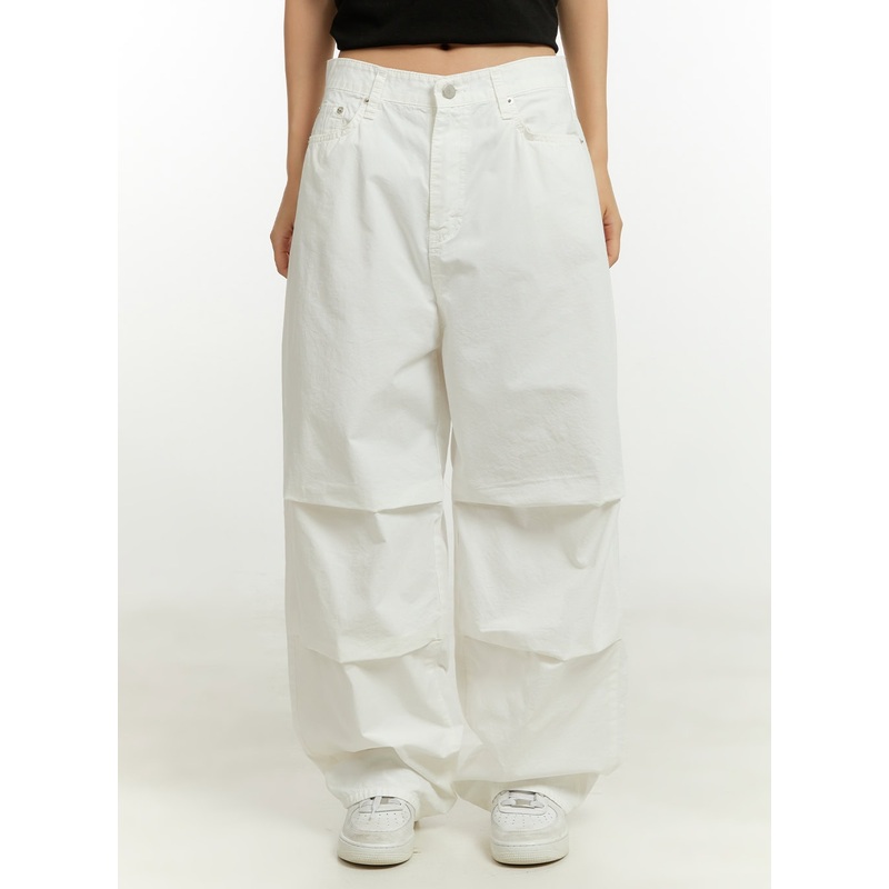 Summer Cotton Pintuck Wide Leg Pants CU428