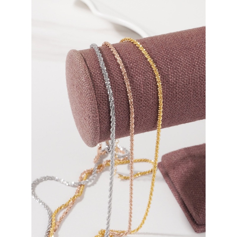 Twisted Chain Necklace IL405|Gray|Yellow|Pink|One Size