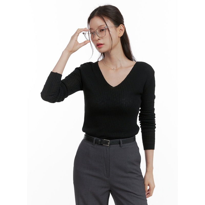 Cashmere V-Neck Long Sleeve OL416