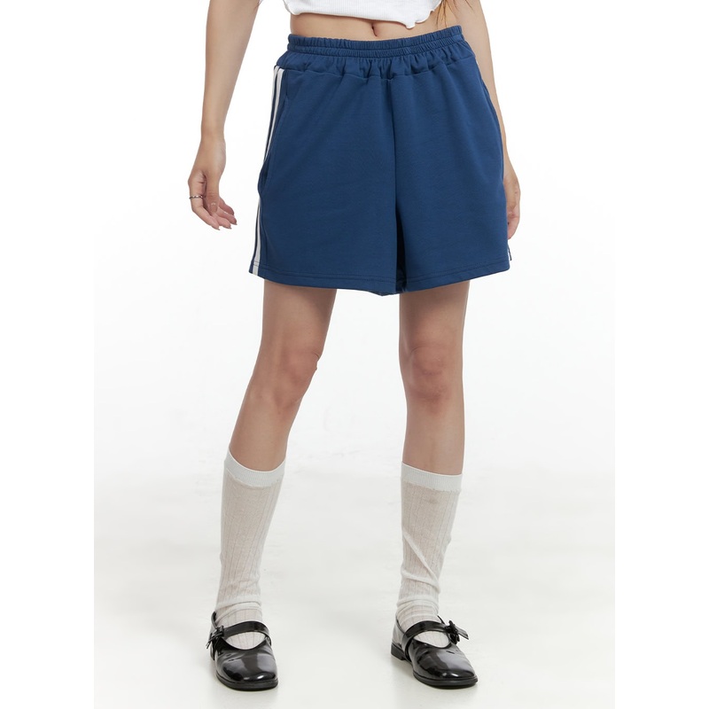 Contrasting Activewear Track Shorts CL425